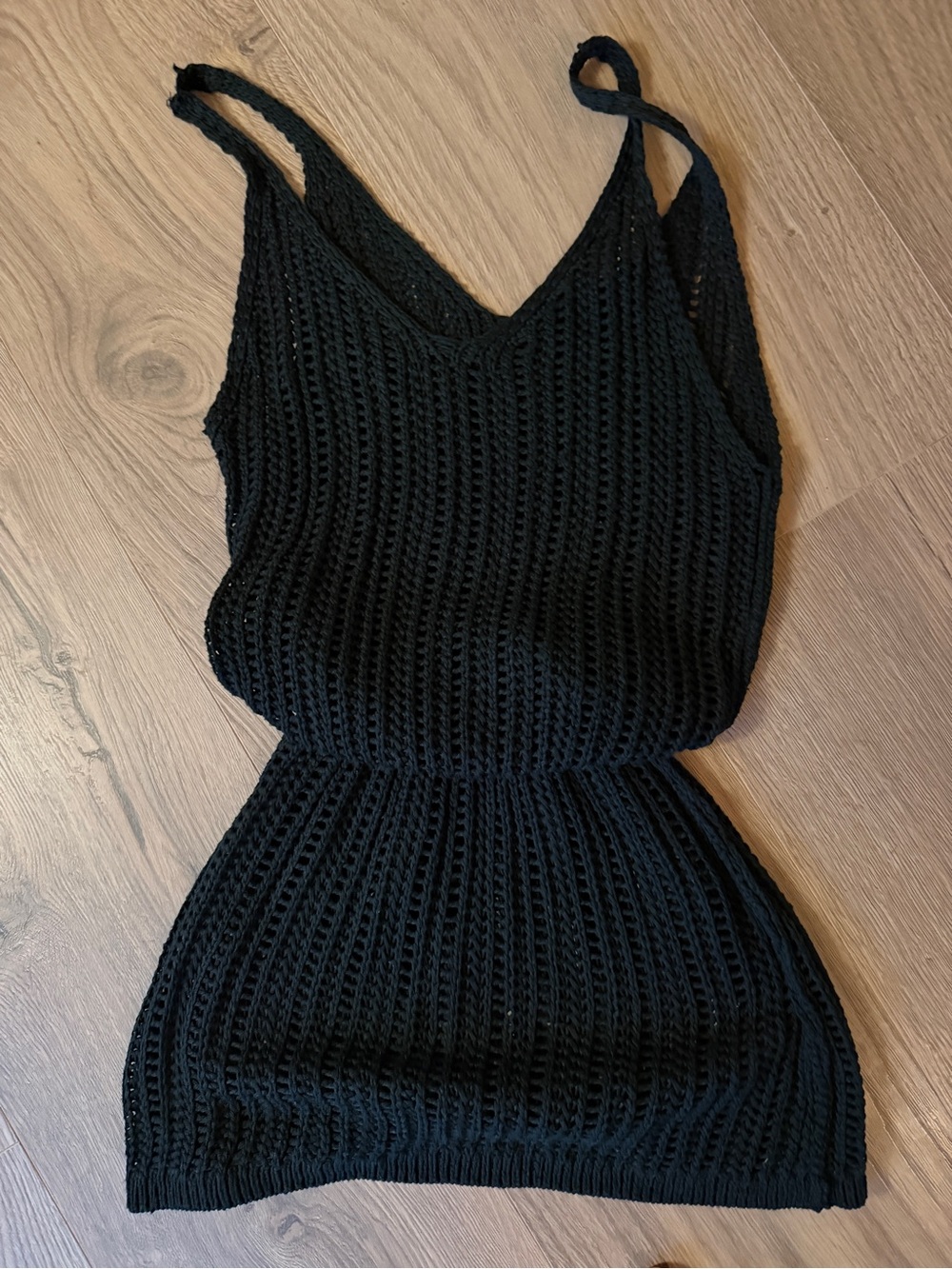 Black Knit Sleeveless Dress - Classic Summer Style- swim cover up